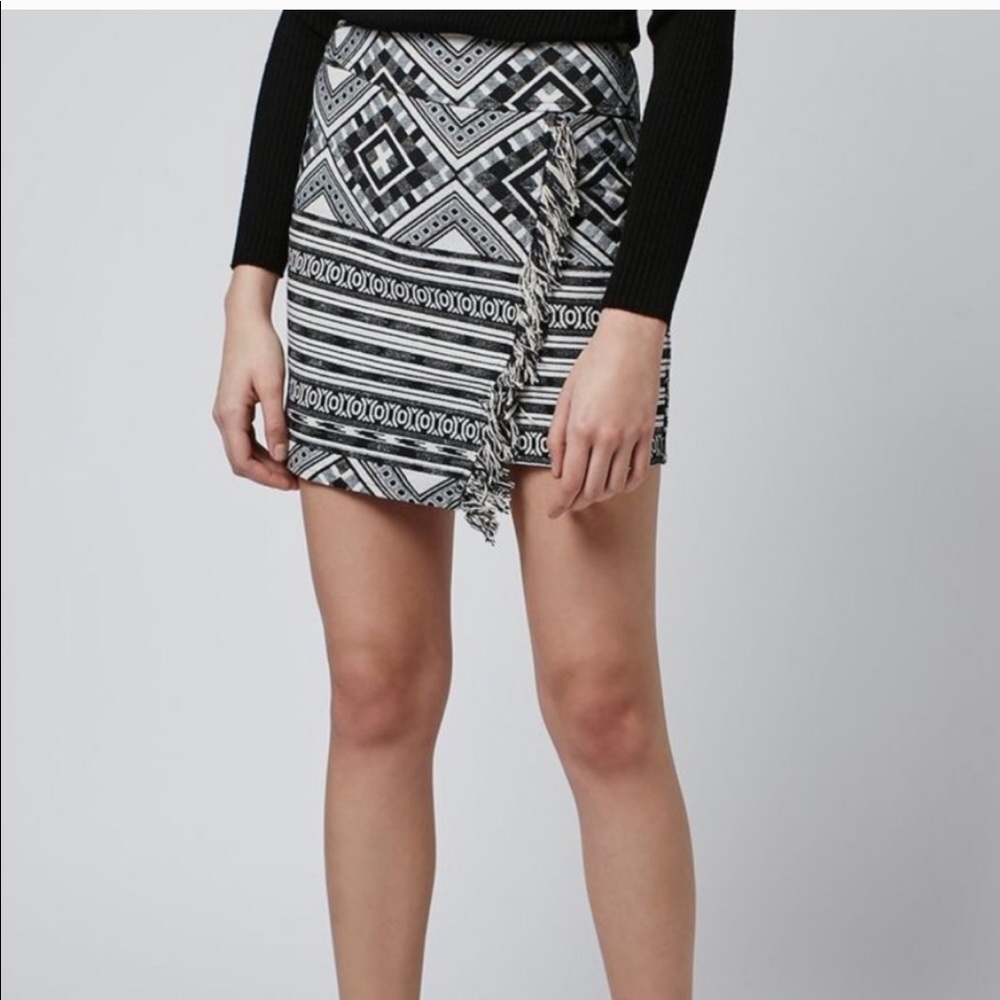 Topshop Aztec wrap skirt